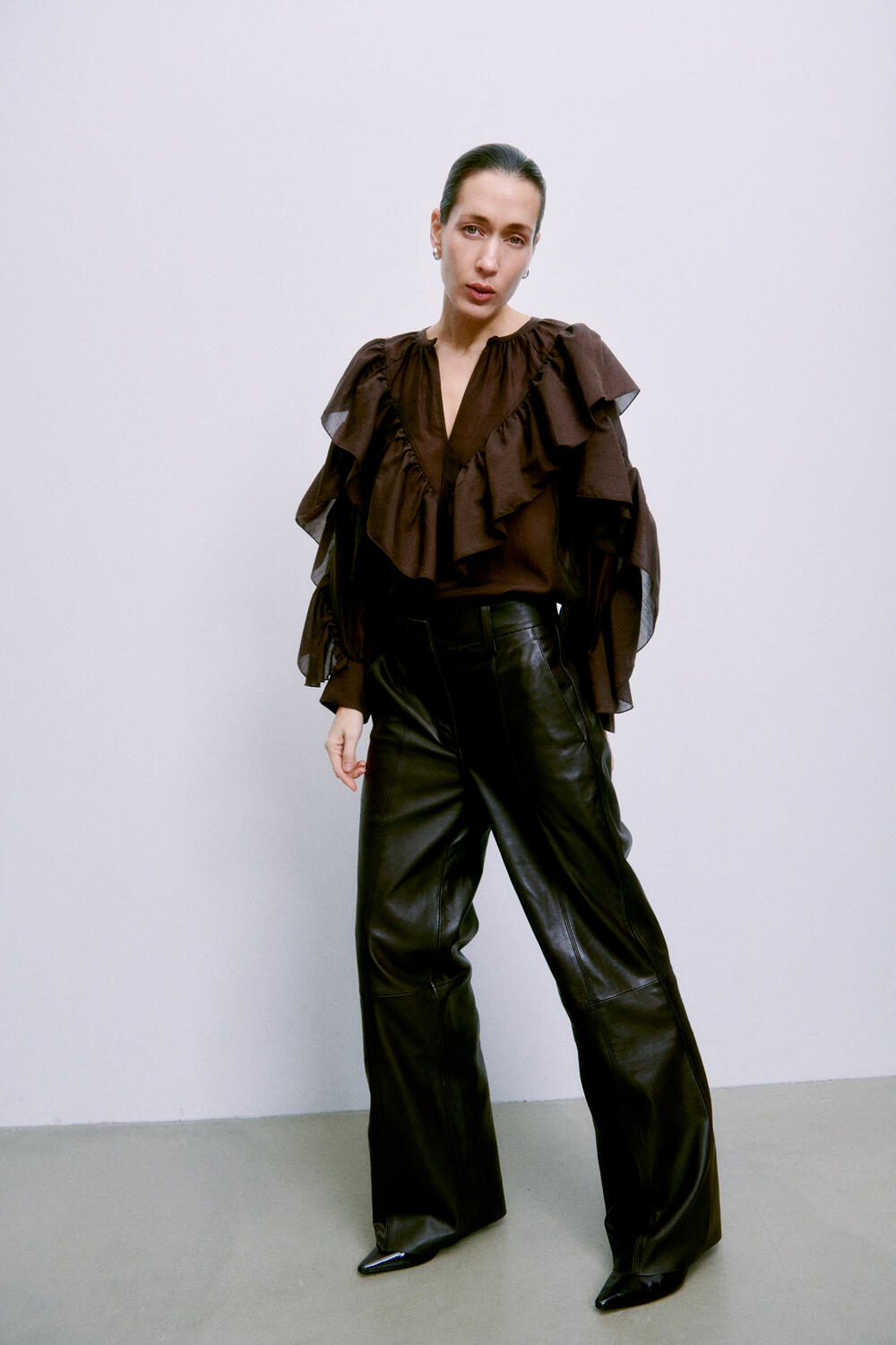 Letho læderbukser - Chocolate Plum